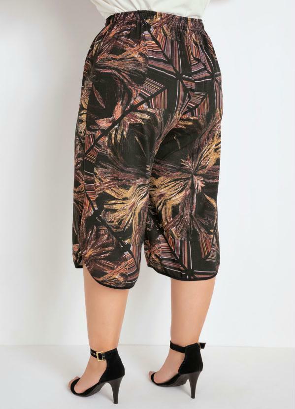 Marguerite - Pantacourt com Fendas Abstrata Plus Size 6