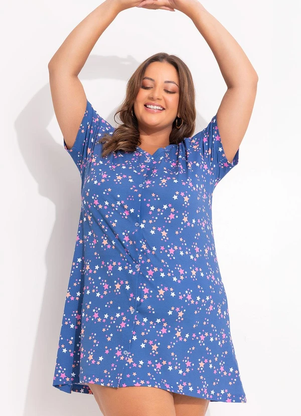 Marguerite - Camisola Estrelas Azul em Malha de Algodão 2