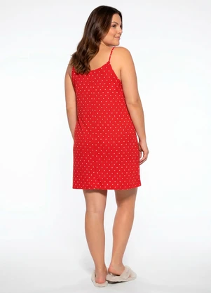 Marguerite - Camisola Poá Vermelho em Malha Canelada Macia - MARGUERITE