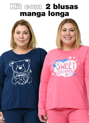 Be Blast - Kit 2 Blusas Manga Longa de Algodão Multicores - BE BLAST