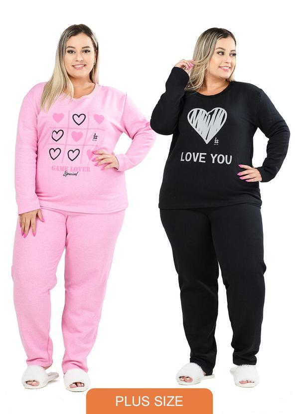 Be Blast - Kit 2 Conjuntos Moletom Flanelado Multicores