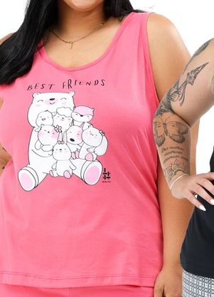 Be Blast - Kit 2 Regatas de Algodão Plus Size Multicores - BE BLAST