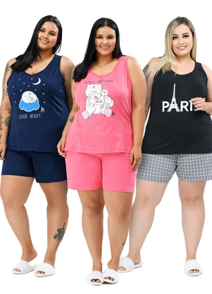 Be Blast - Kit 3 Pijamas Regata 100% Algodão Multicores - BE BLAST