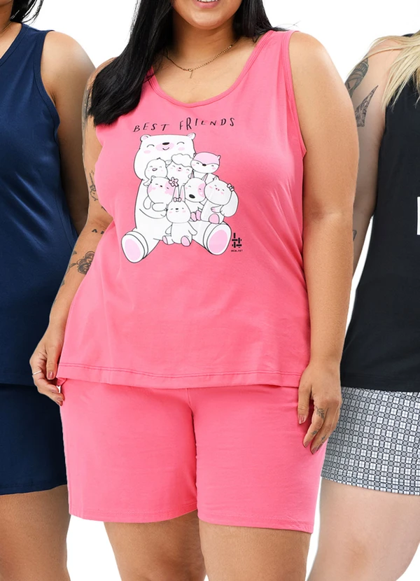 Be Blast - Kit 3 Pijamas Regata 100% Algodão Multicores 3