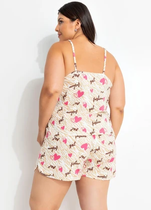 Marguerite - Pijama Bege em Malha de Algodão - MARGUERITE