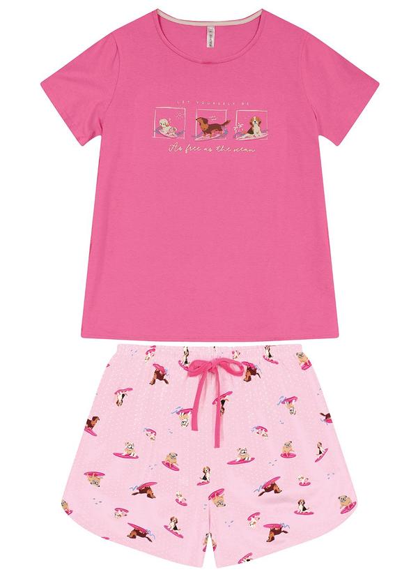 Malwee - Pijama Cachorrinhos Plus Rosa 