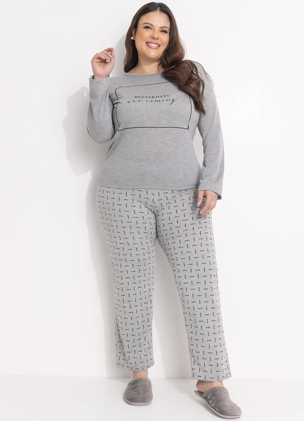 Marguerite - Pijama Cinza em Malha