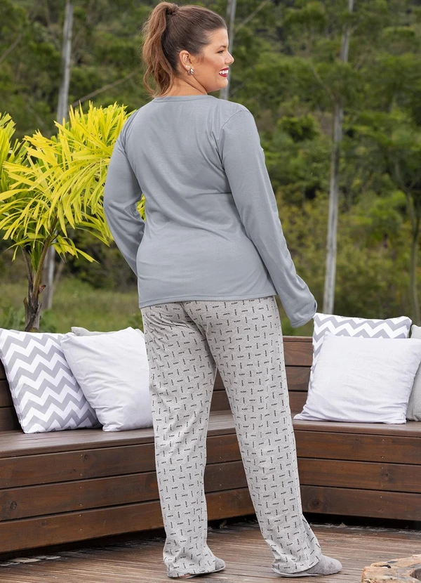 Marguerite - Pijama Cinza em Malha 4