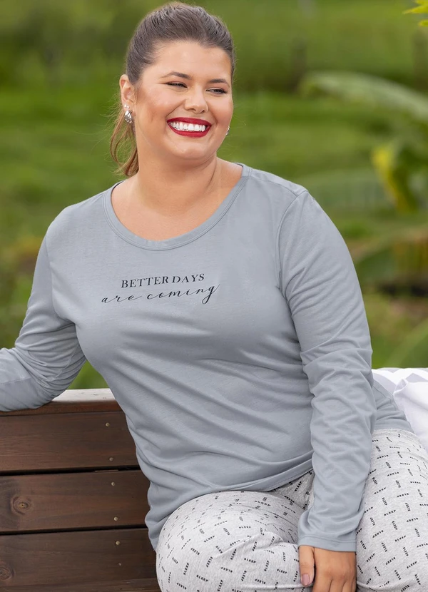 Marguerite - Pijama Cinza em Malha 5