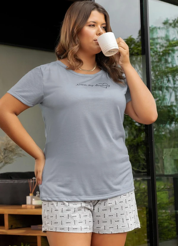 Marguerite - Pijama Cinza em Malha 5