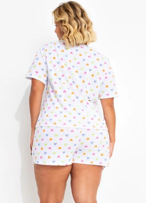 Marguerite - Pijama Corações Coloridos em Malha de Algodão - MARGUERITE