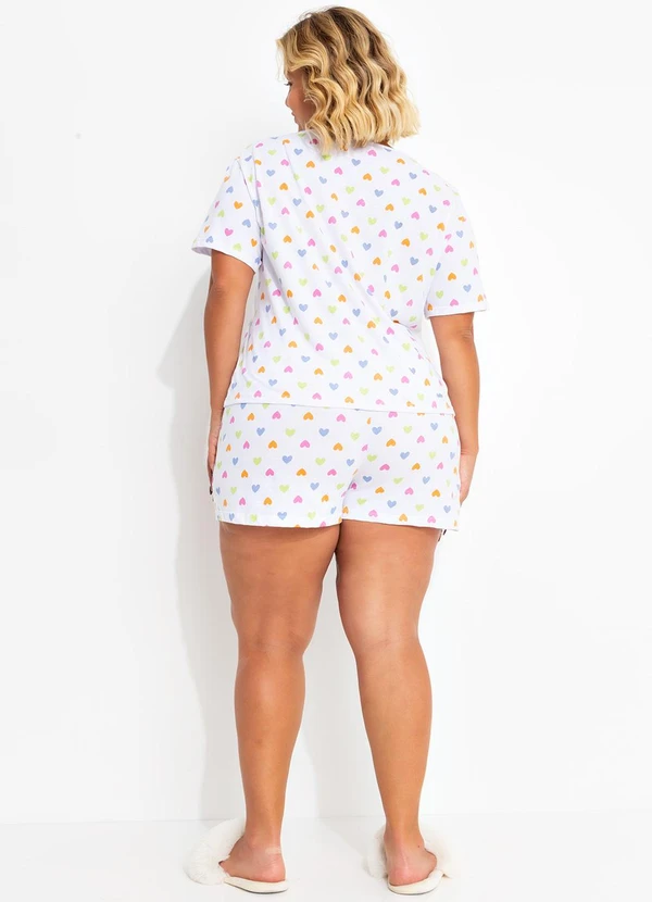 Marguerite - Pijama Corações Coloridos em Malha de Algodão 4