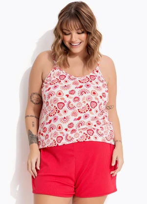 Marguerite - Pijama Corações em Malha Canelada - MARGUERITE