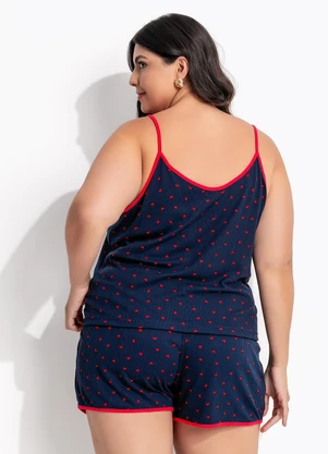 Marguerite - Pijama Corações Pequenos em Malha Suede - MARGUERITE