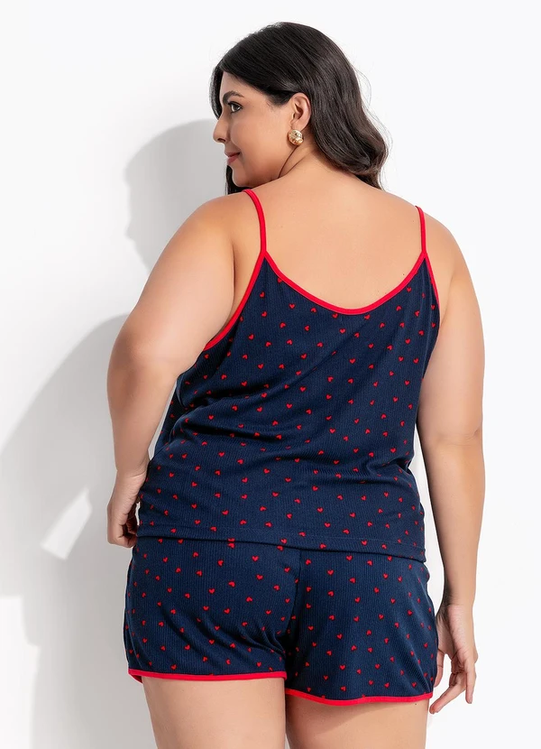 Marguerite - Pijama Corações Pequenos em Malha Suede 2