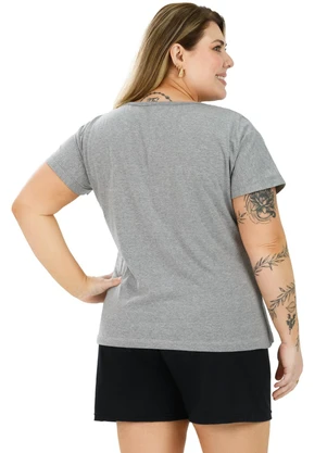Be Blast - Pijama Curve de Algodão Capivara Mescla Cinza - BE BLAST