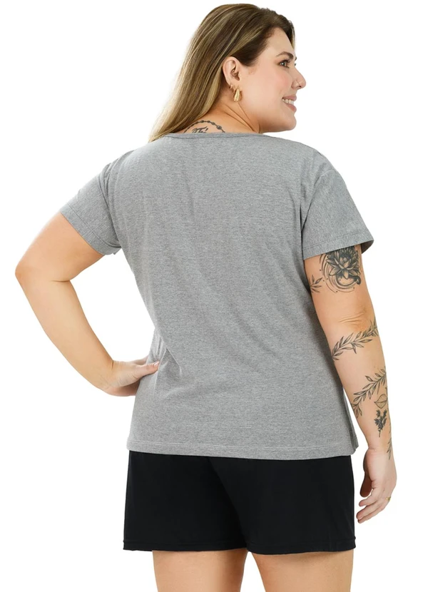 Be Blast - Pijama Curve de Algodão Capivara Mescla Cinza 2