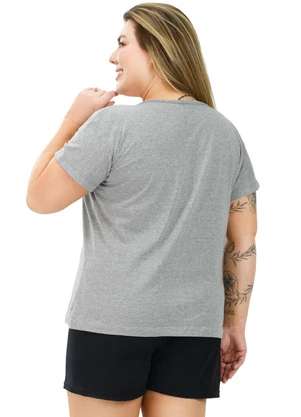 Be Blast - Pijama Curve de Algodão Cinza - BE BLAST