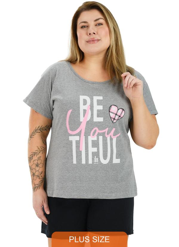 Be Blast - Pijama Curve de Algodão Cinza