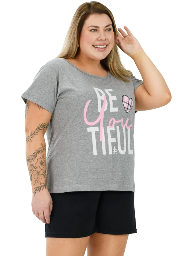 Be Blast - Pijama Curve de Algodão Cinza 3