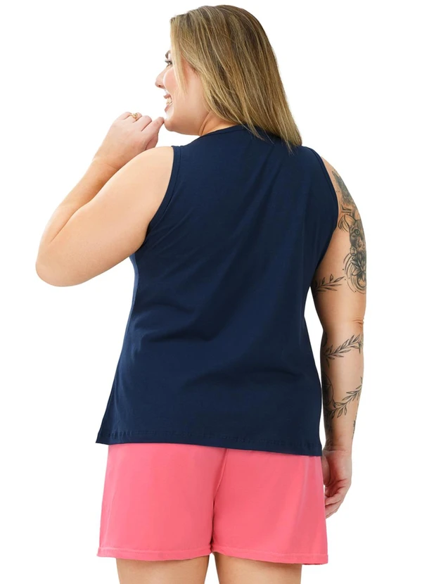 Be Blast - Pijama Curve Plus Size de Algodão Girassol Azul 2