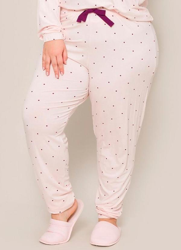 Rovitex - Pijama Feminino Plus Manga Longa Bege 3