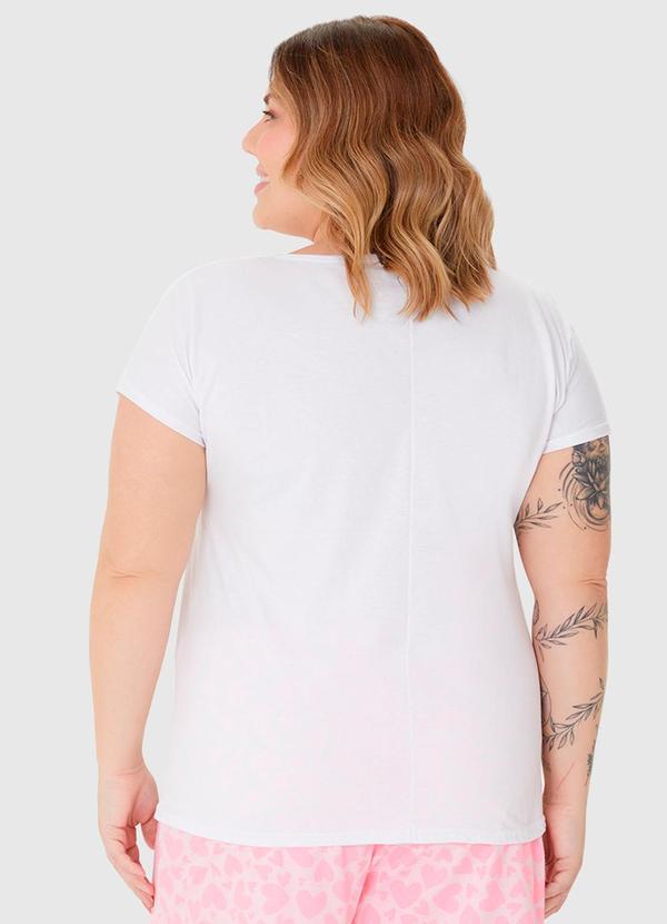 Malwee - Pijama Feminino Plus Size Blusa e Shorts Branco 3