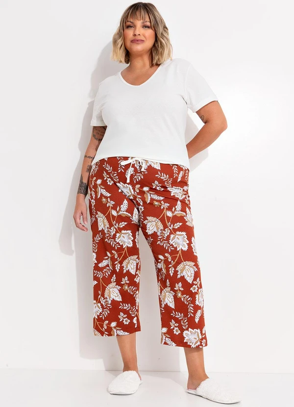 Marguerite - Pijama Floral em Malha de Algodão