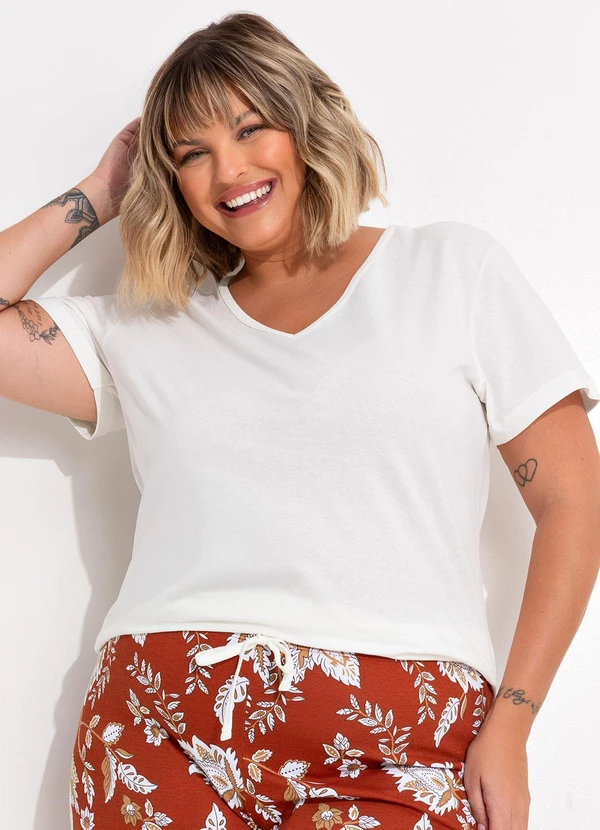 Marguerite - Pijama Floral em Malha de Algodão 4