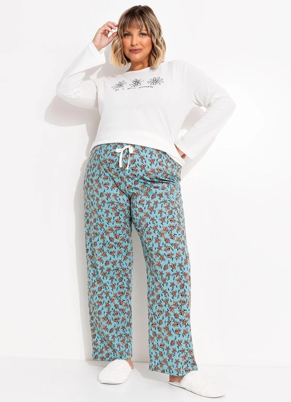 Marguerite - Pijama Floral em Malha de Algodão
