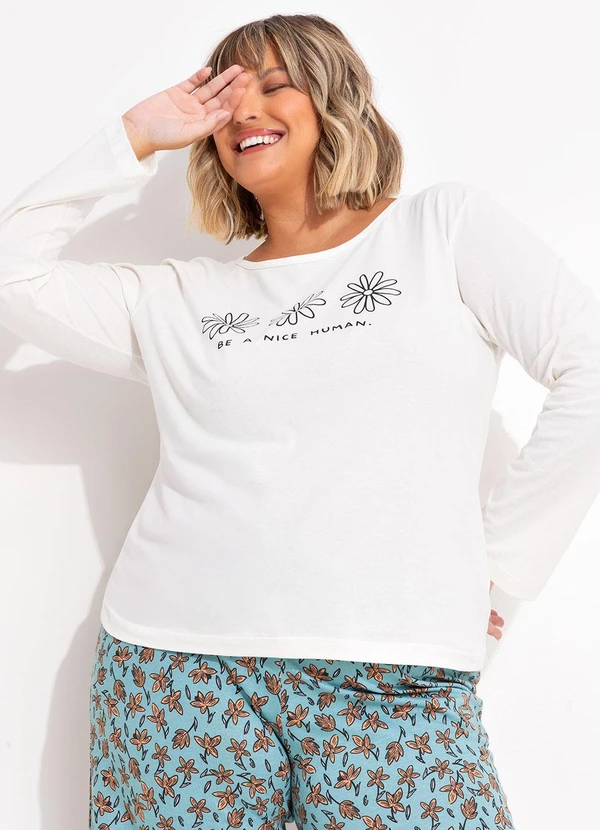 Marguerite - Pijama Floral em Malha de Algodão 4