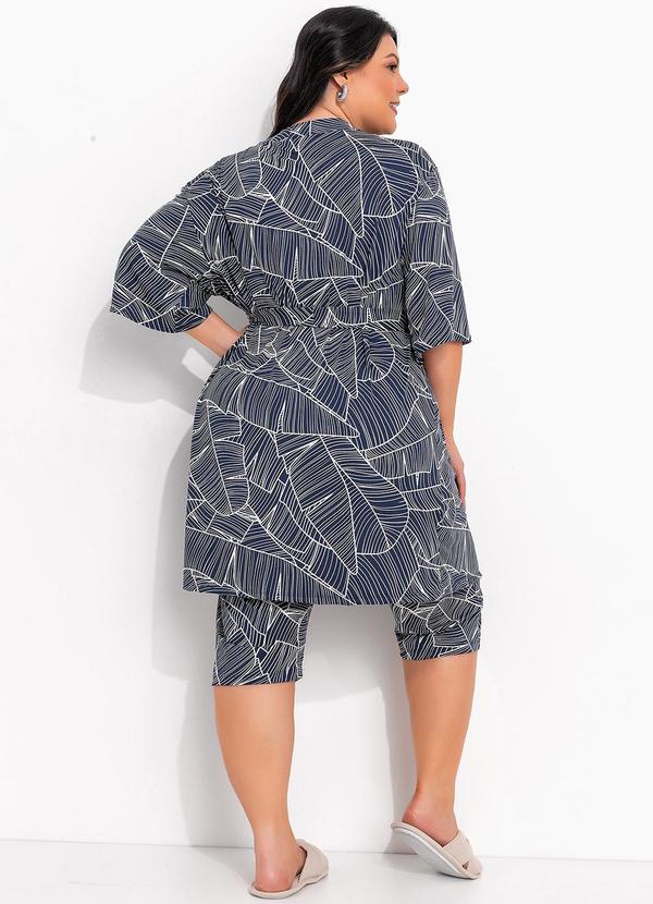 Marguerite - Pijama Folhagem Marinho em Malha  Fria. 5