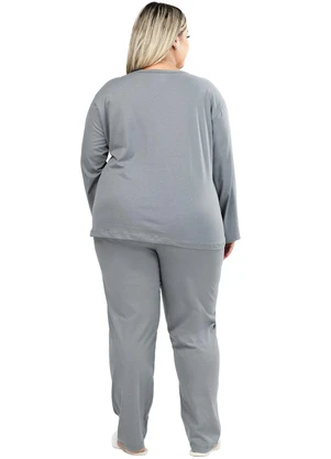 Be Blast - Pijama Inverno Plus Size Básico Cinza - BE BLAST
