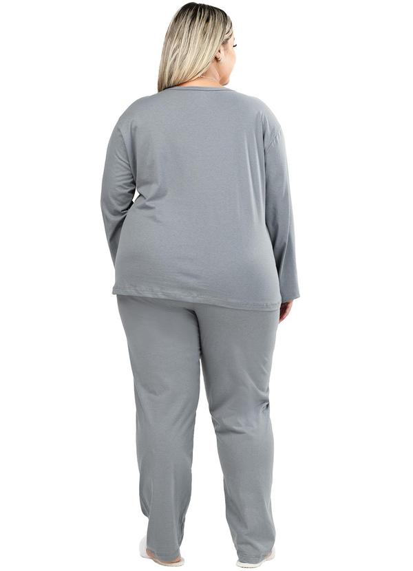 Be Blast - Pijama Inverno Plus Size Básico Cinza 2