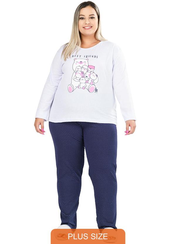Be Blast - Pijama Inverno Plus Size Best Friends Branco 2