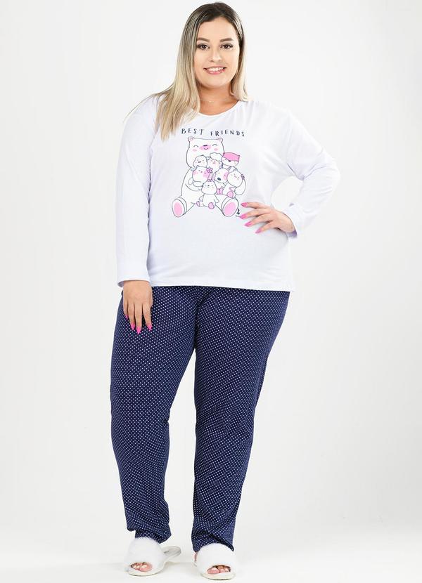 Be Blast - Pijama Inverno Plus Size Best Friends Branco 3