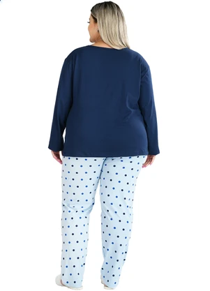 Be Blast - Pijama Inverno Plus Size de Algodão Amur Azul - BE BLAST