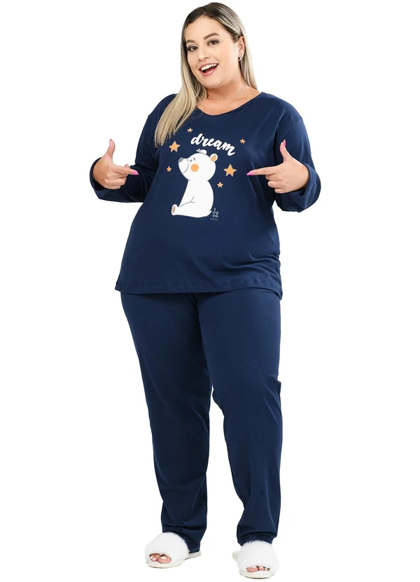 Be Blast - Pijama Inverno Plus Size de Algodão Dream Azul 3