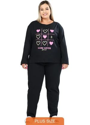 Be Blast - Pijama Inverno Plus Size Game Lover Preto - BE BLAST