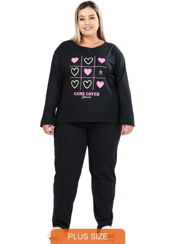 Be Blast - Pijama Inverno Plus Size Game Lover Preto