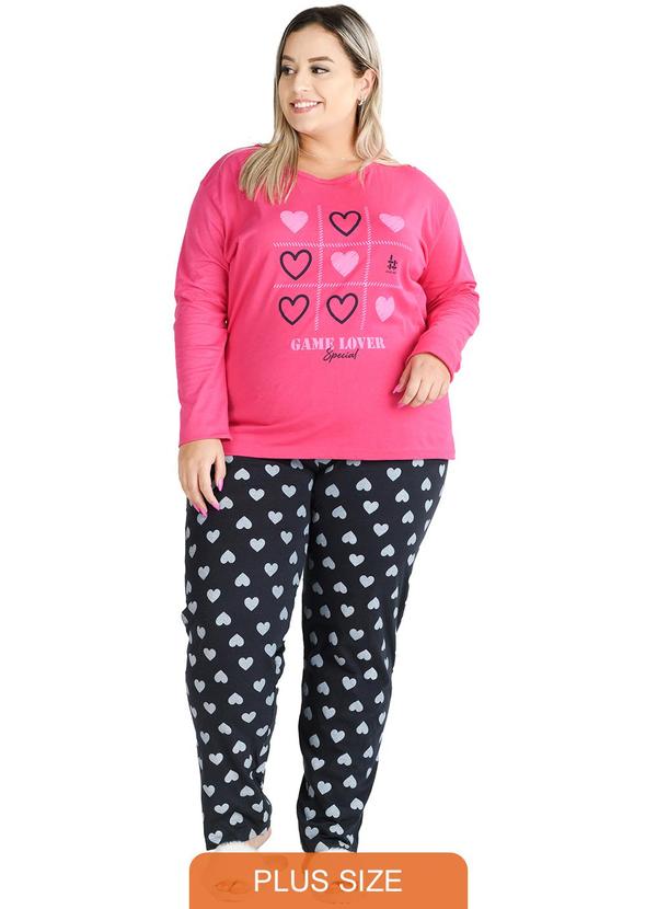 Be Blast - Pijama Inverno Plus Size Game Lover Rosa