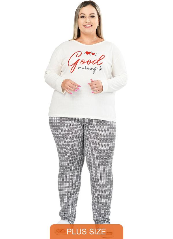 Be Blast - Pijama Inverno Plus Size Good Morning Bege