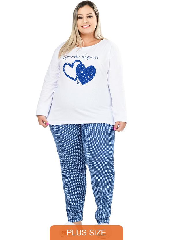 Be Blast - Pijama Inverno Plus Size Good Nigth Branco