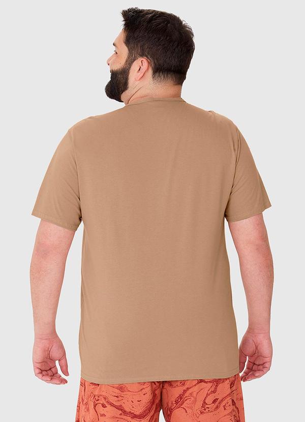 Malwee - Pijama Masculino Plus Size Camiseta Marrom 3