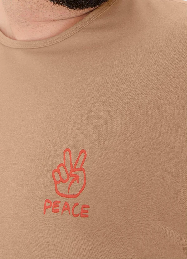 Malwee - Pijama Masculino Plus Size Camiseta Marrom 5