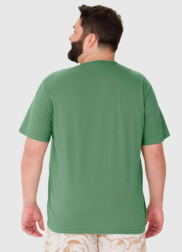 Malwee - Pijama Masculino Plus Size Camiseta Verde 2