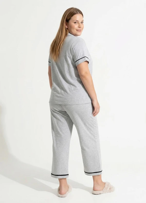 Marguerite - Pijama Mescla Americano em Malha