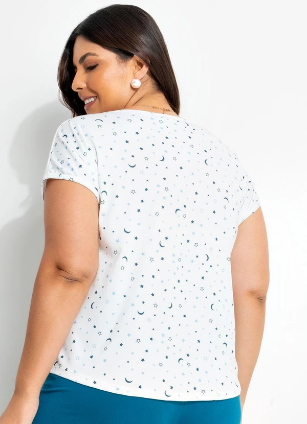 Marguerite - Pijama Off White em Malha Fria 2