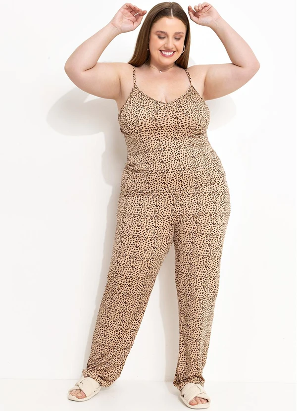 Marguerite - Pijama Onça Bege em Polifléx 3