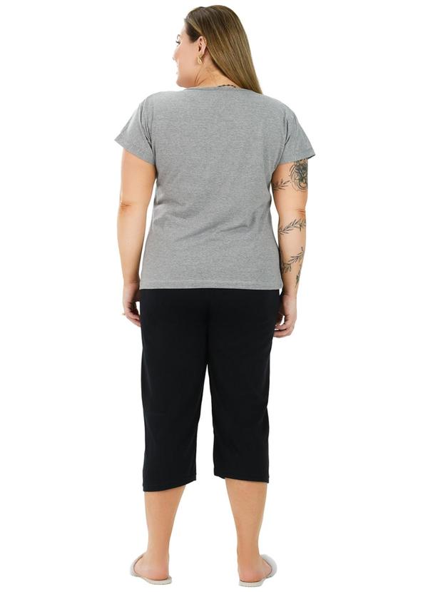 Be Blast - Pijama Pescador Curve de Algodão Estrela Cinza 1